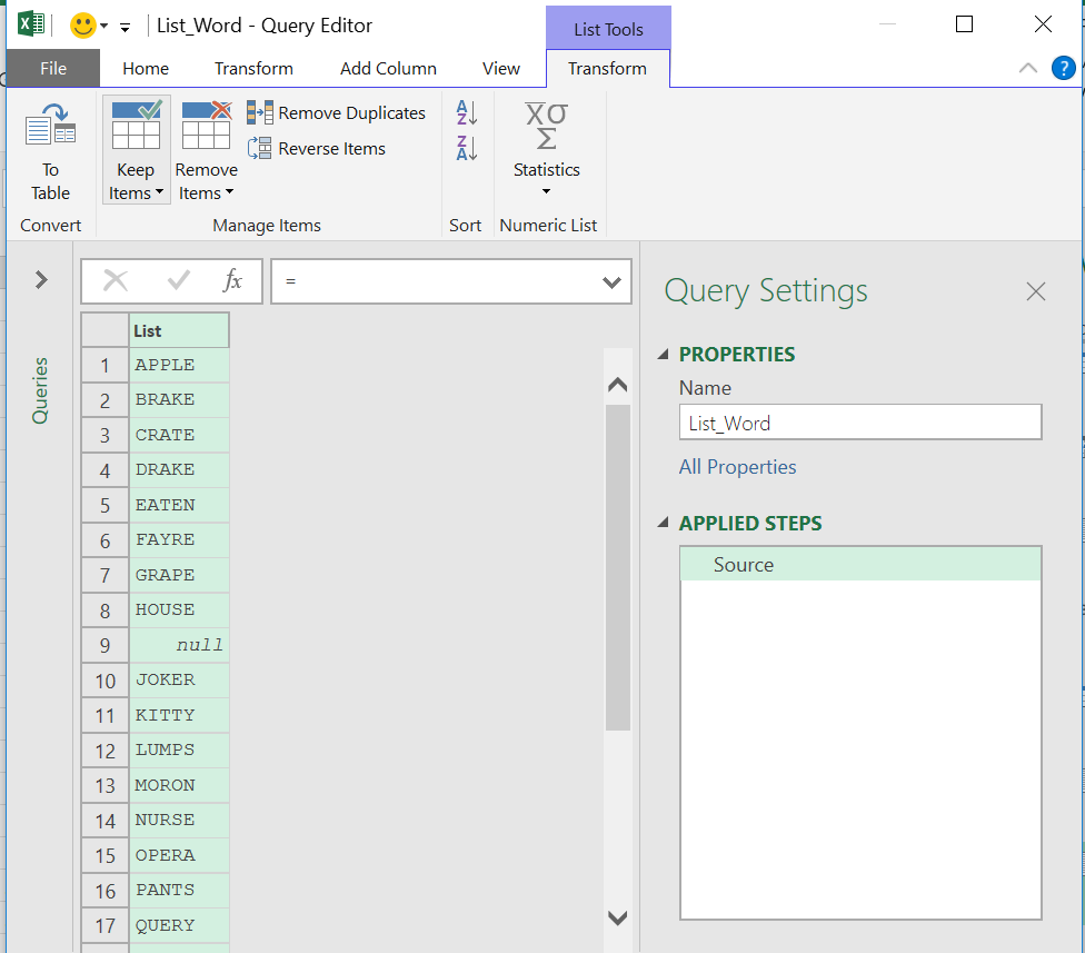 Query list. Excel PQ настройки. Язык м Power query.