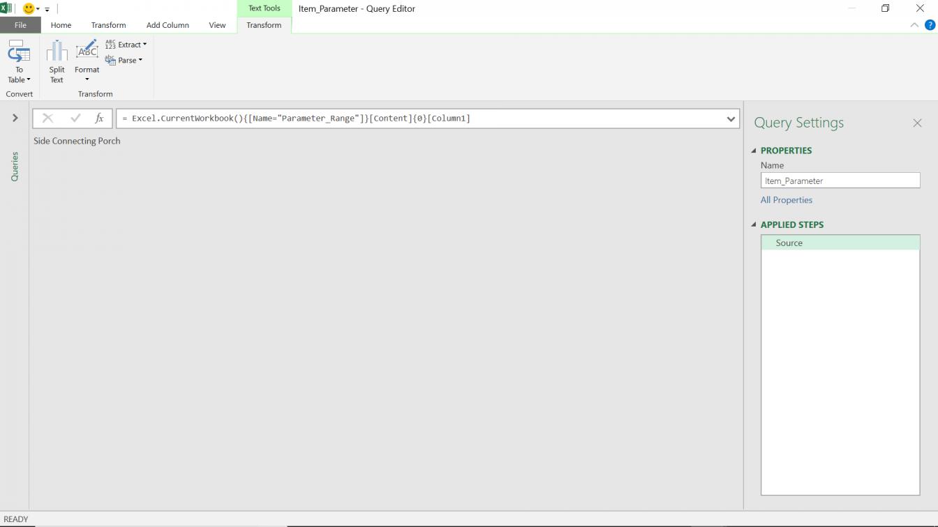 Power Query: Passing (Reference to) Excel Parameters