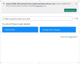 Power BI Blog: Suggested Synonyms from Copilot