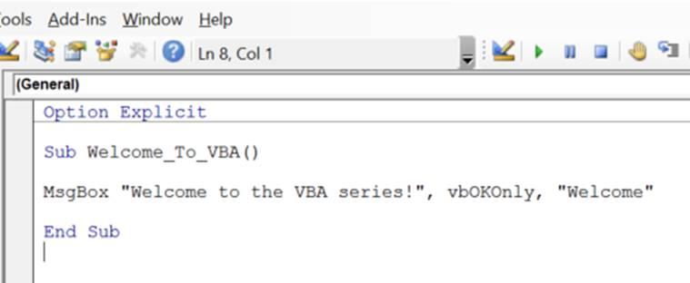 VBA Blogs: Introduction to VBA