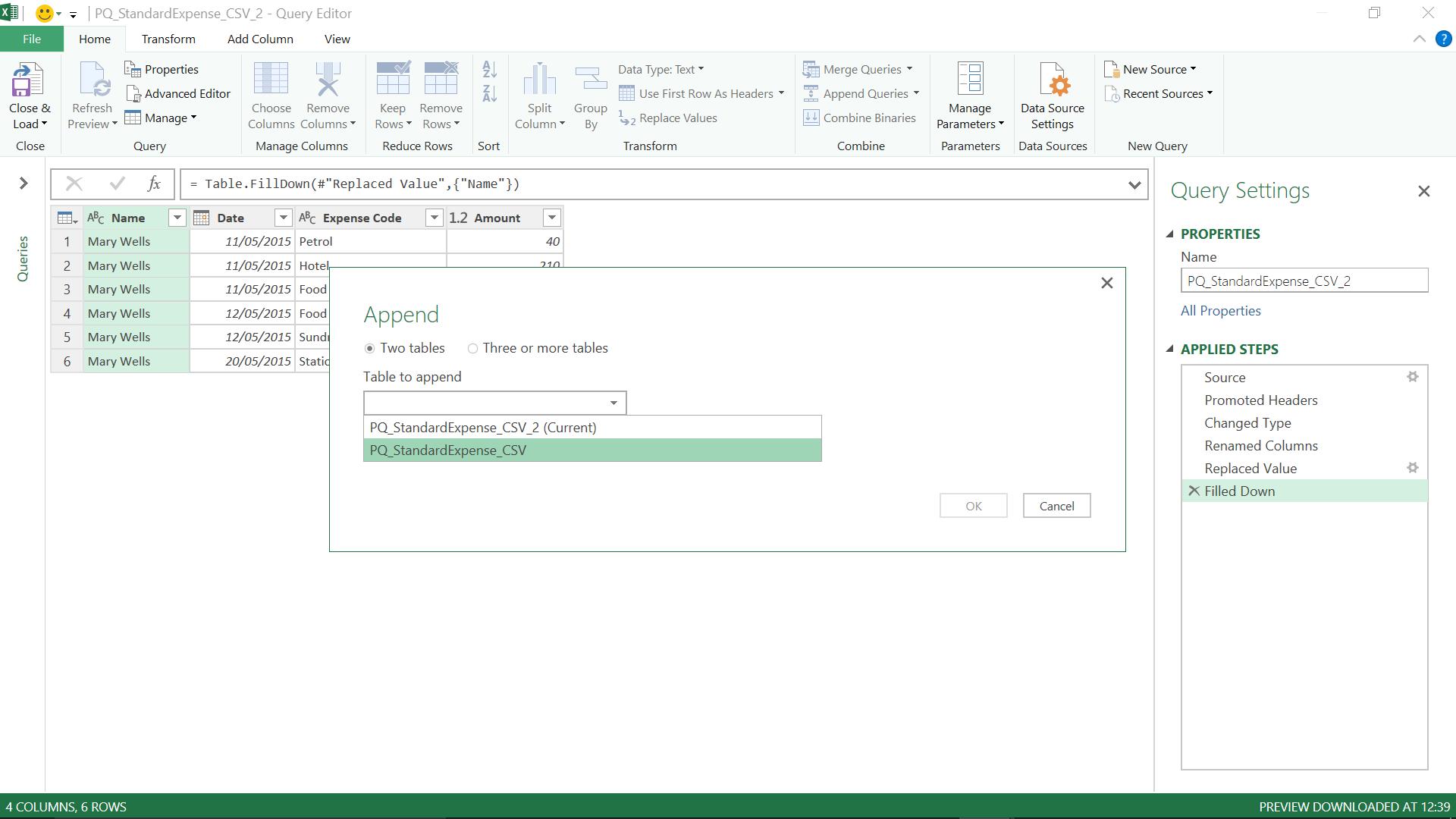 Power Query: Appending Files